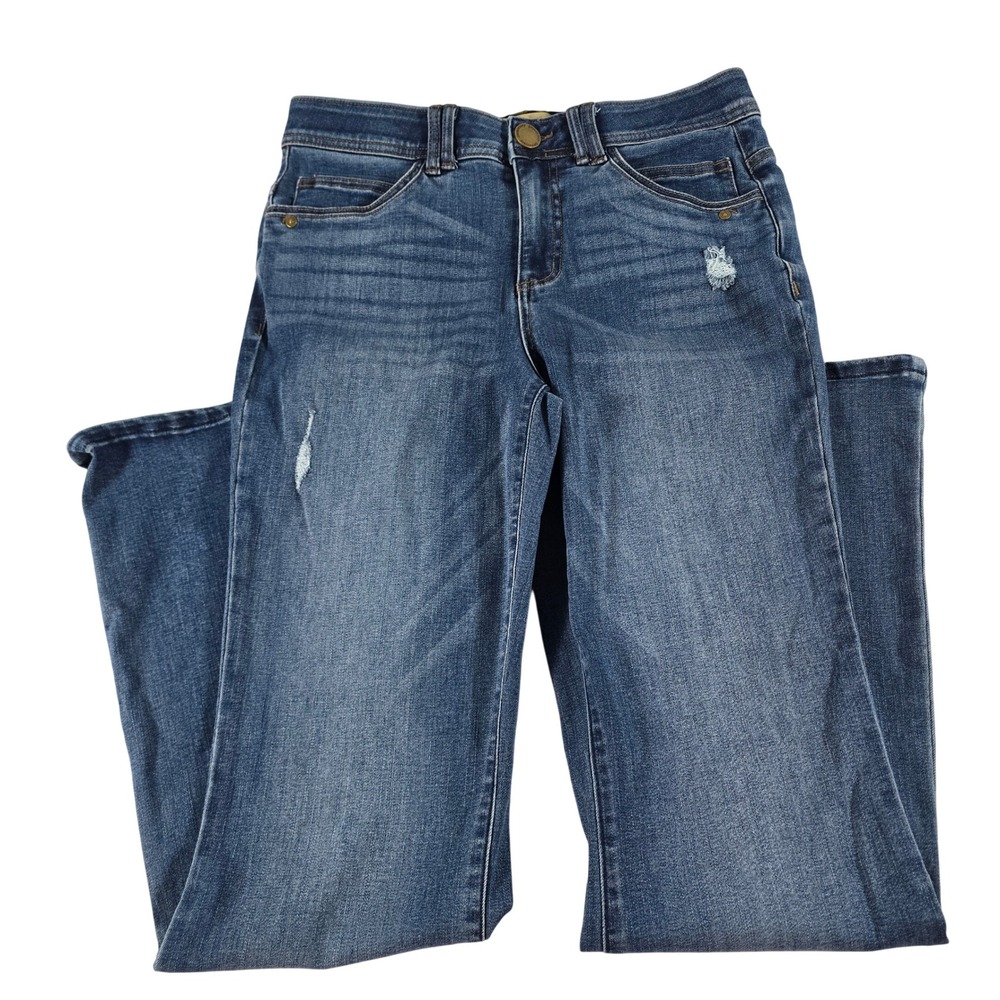 Democracy Womens Ab-solution Bootcut Jeans Blue Distressed B2497KECCXX Size 8